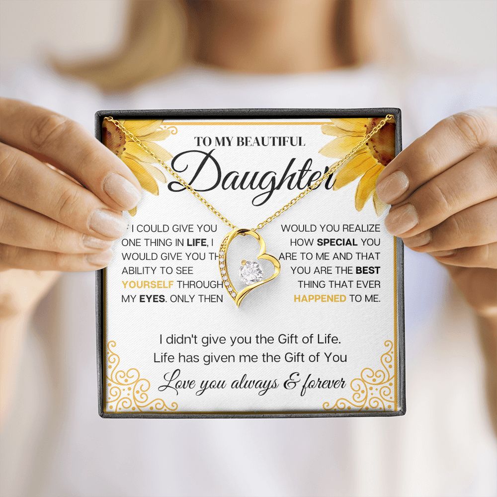To my Beautiful Daughter, Sunflower, Necklace for her, Perfect gift for her