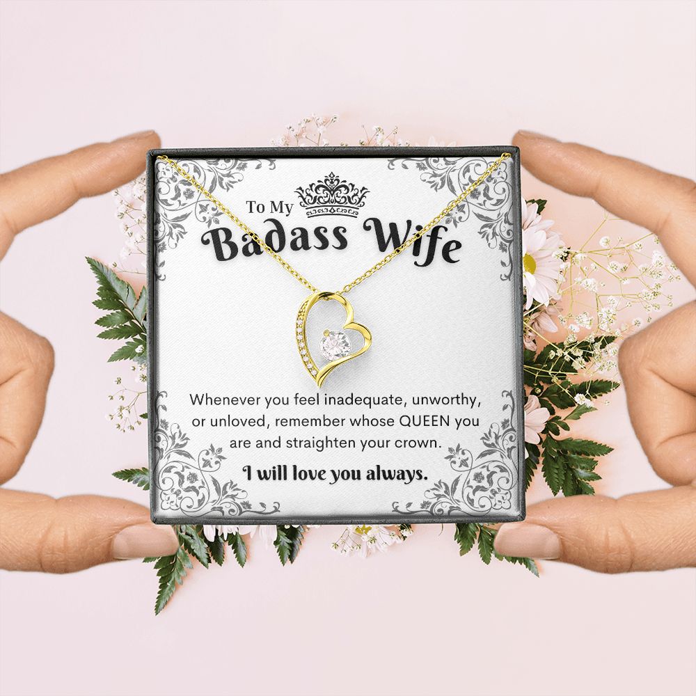 To My Badass Wife, Heart Necklace,