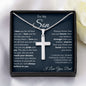 Son From Dad, Cross Necklace, Faith,