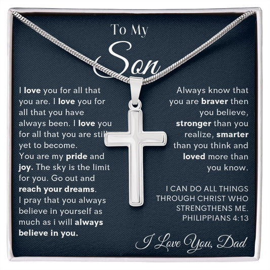 Son From Dad, Cross Necklace, Faith,