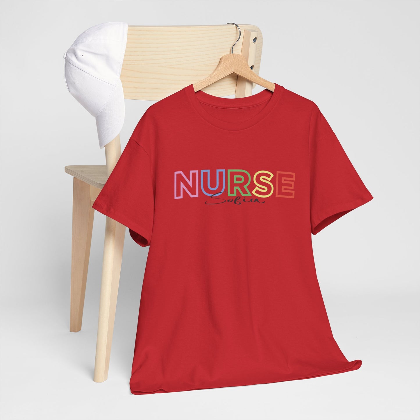 Nurse with Name Unisex Heavy Cotton Tee