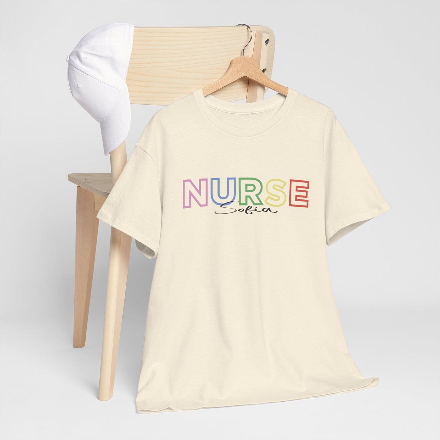 Nurse with Name Unisex Heavy Cotton Tee