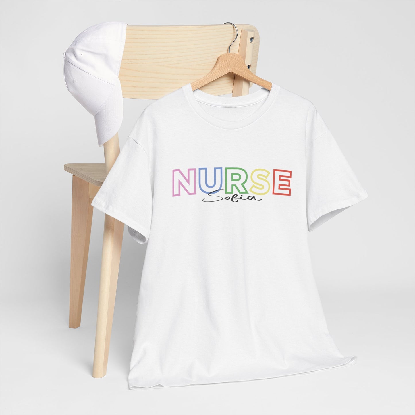 Nurse with Name Unisex Heavy Cotton Tee