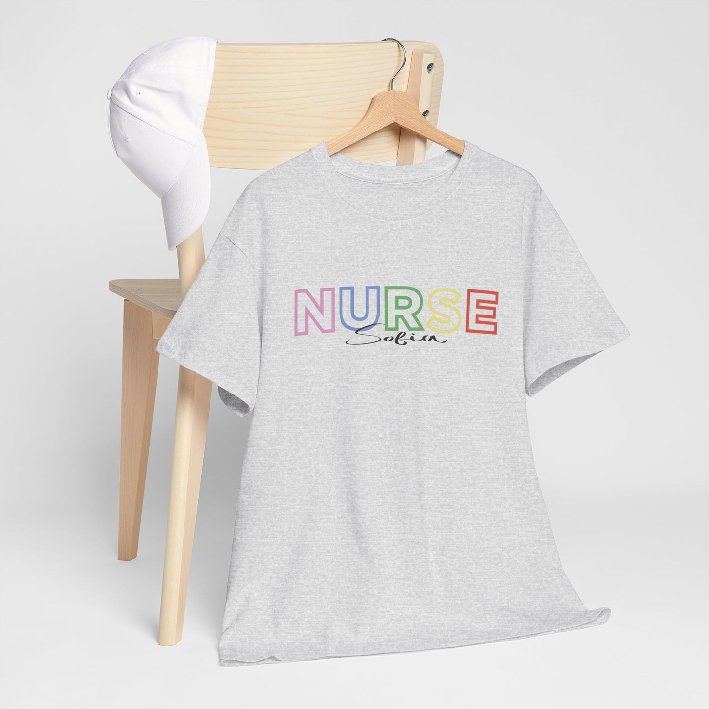 Nurse with Name Unisex Heavy Cotton Tee