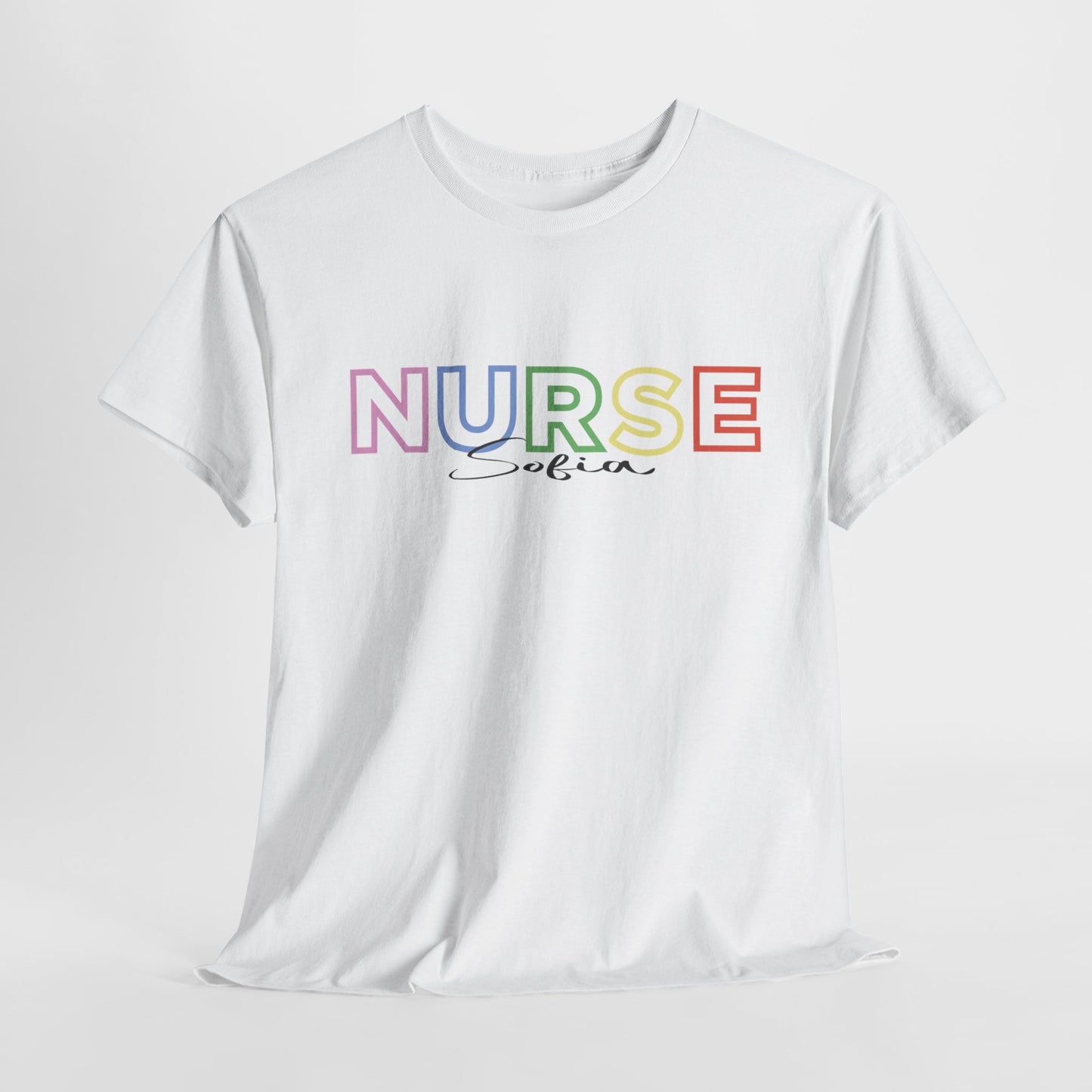 Nurse with Name Unisex Heavy Cotton Tee