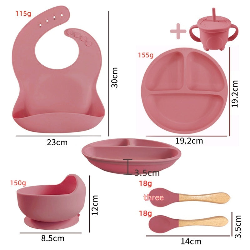 Baby Food Supplement Silicone Plate Suit