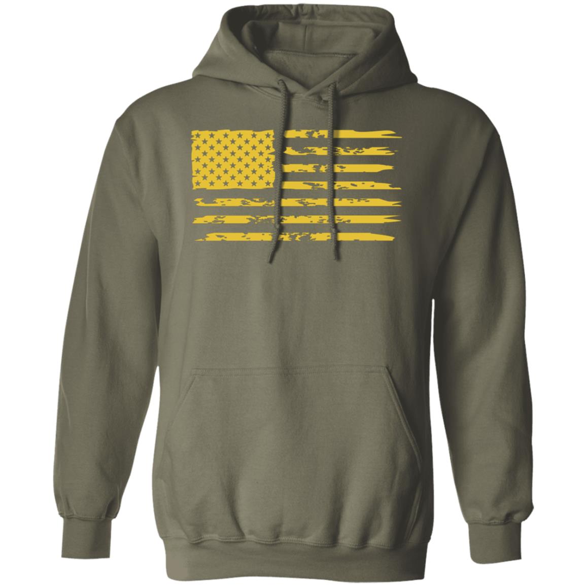 Distressed American Flag Pullover Hoodie G185 Pullover Hoodie