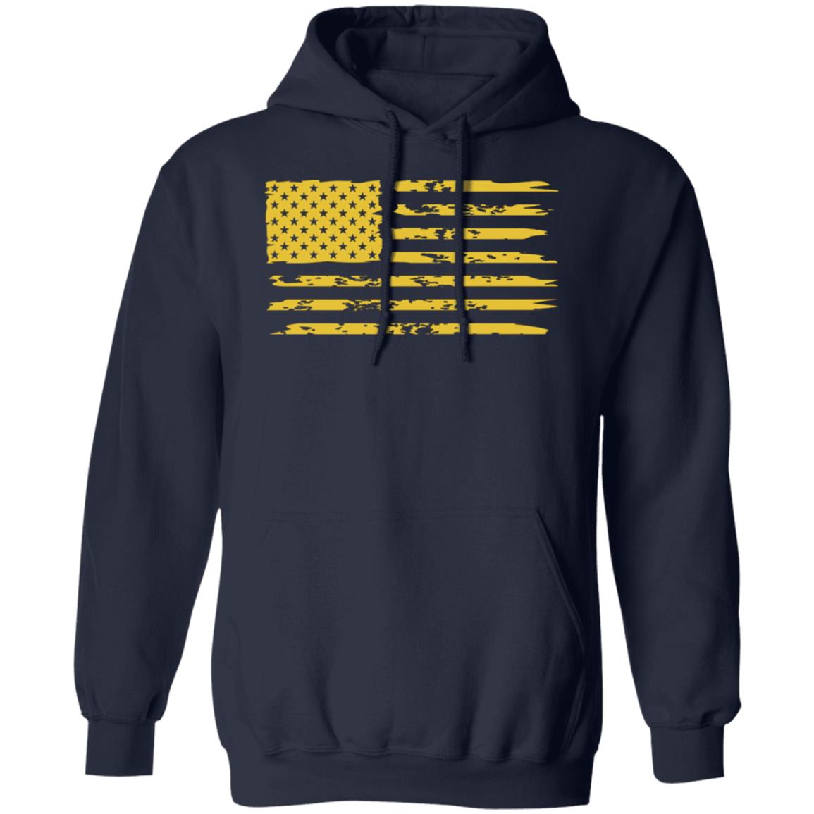 Distressed American Flag Pullover Hoodie G185 Pullover Hoodie