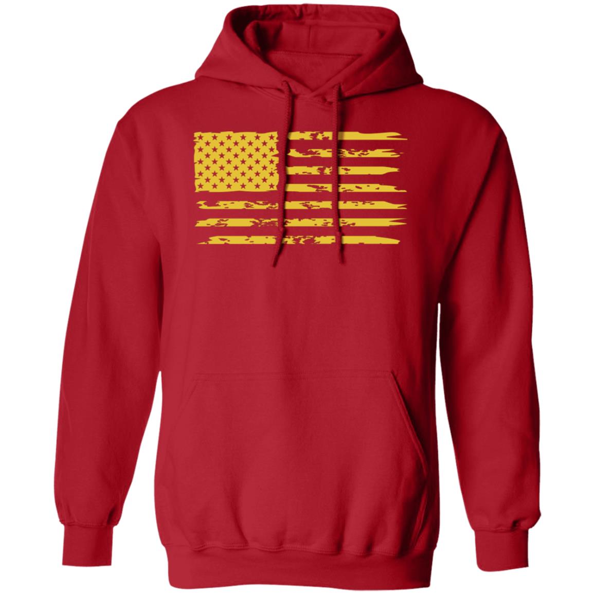 Distressed American Flag Pullover Hoodie G185 Pullover Hoodie