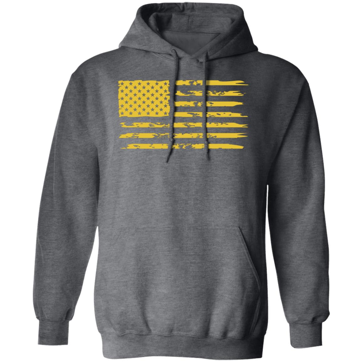 Distressed American Flag Pullover Hoodie G185 Pullover Hoodie