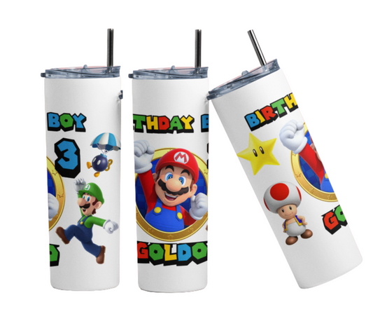 Super Mario Bro Birthday Tumbler
