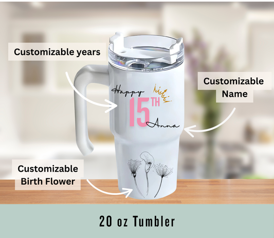 Birthday Classic Tumbler 20 oz, Perfect gift for her.