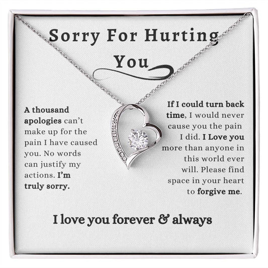 Sorry for Hurting you, Heart Necklace, Apology Gift, For her,