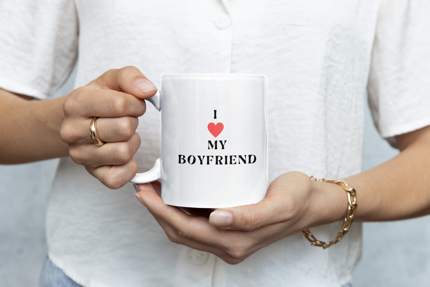 I ❤️ (love) my Boyfriend 11oz White Mug