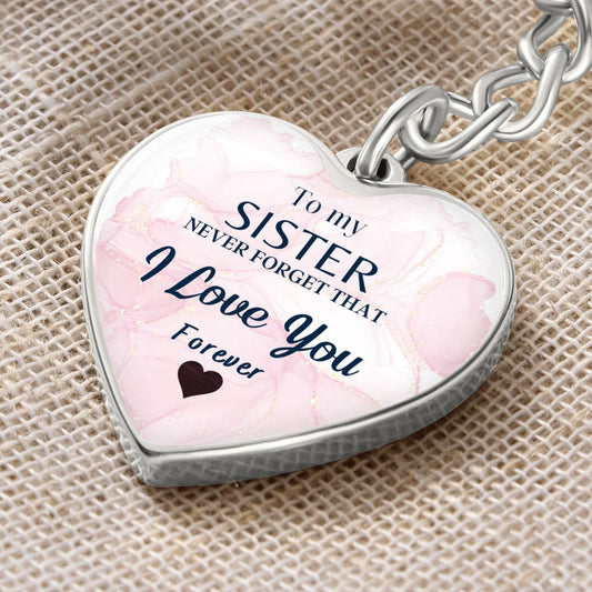 To my Sister, Heart Keychain