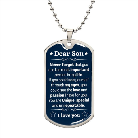 Dog Tag for my Son, Necklace for my Son,