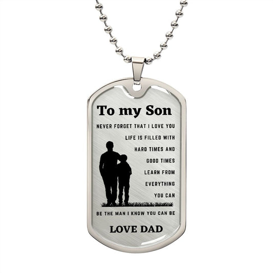 To My Son Dog Tag from Dad