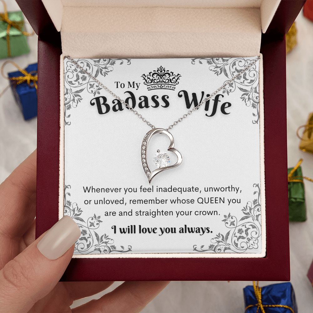 To My Badass Wife, Heart Necklace,