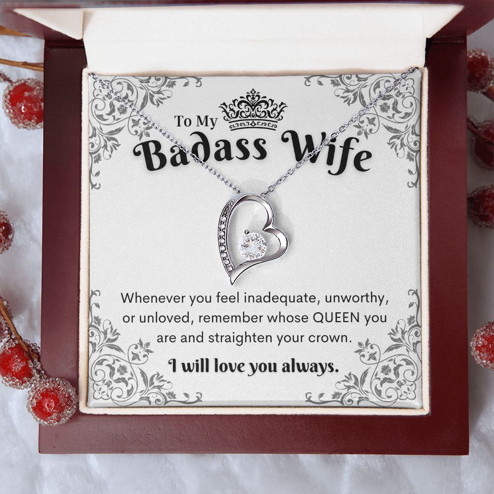 To My Badass Wife, Heart Necklace,