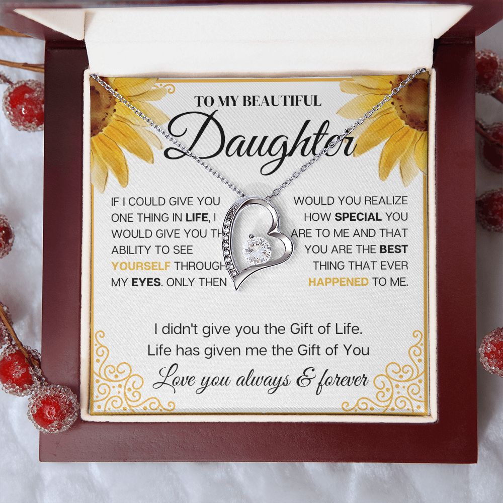 To my Beautiful Daughter Necklace, Sunflower,