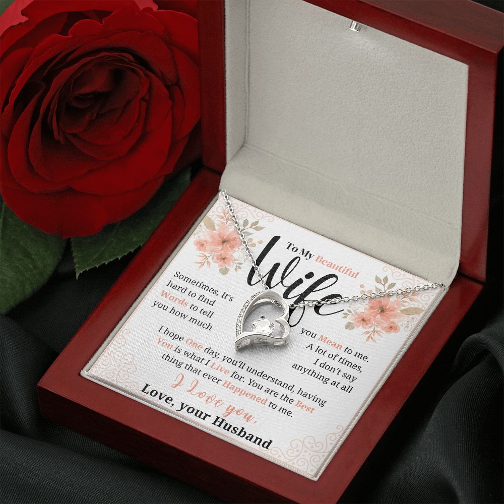 To my Beautiful Wife Necklace, Forever Love Necklace, From Husband