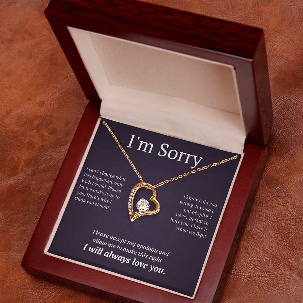 White Gold Forever Love Necklace, I'm sorry gift, sorry gift