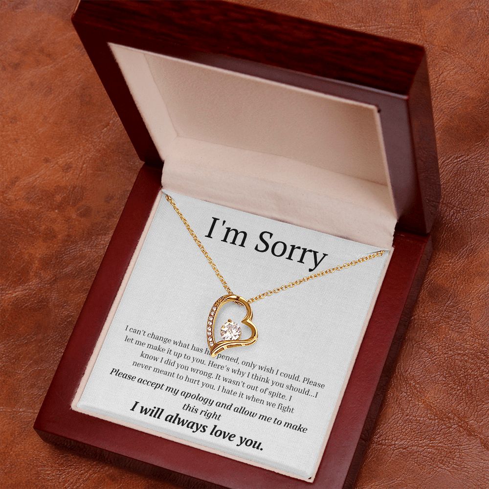 White Gold Forever Love Necklace, I'm sorry gift, sorry gift