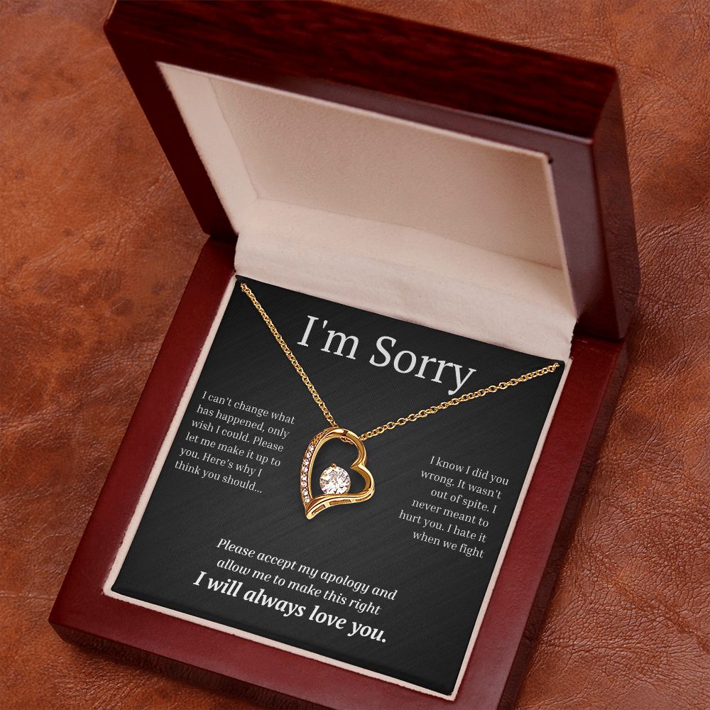 White Gold Forever Love Necklace, I'm sorry gift, sorry gift