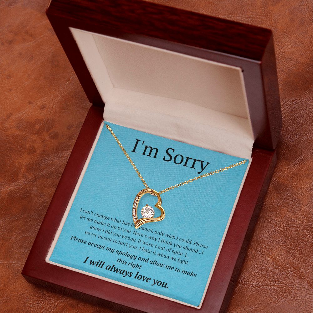 White Gold Forever Love Necklace, I'm sorry gift, sorry gift