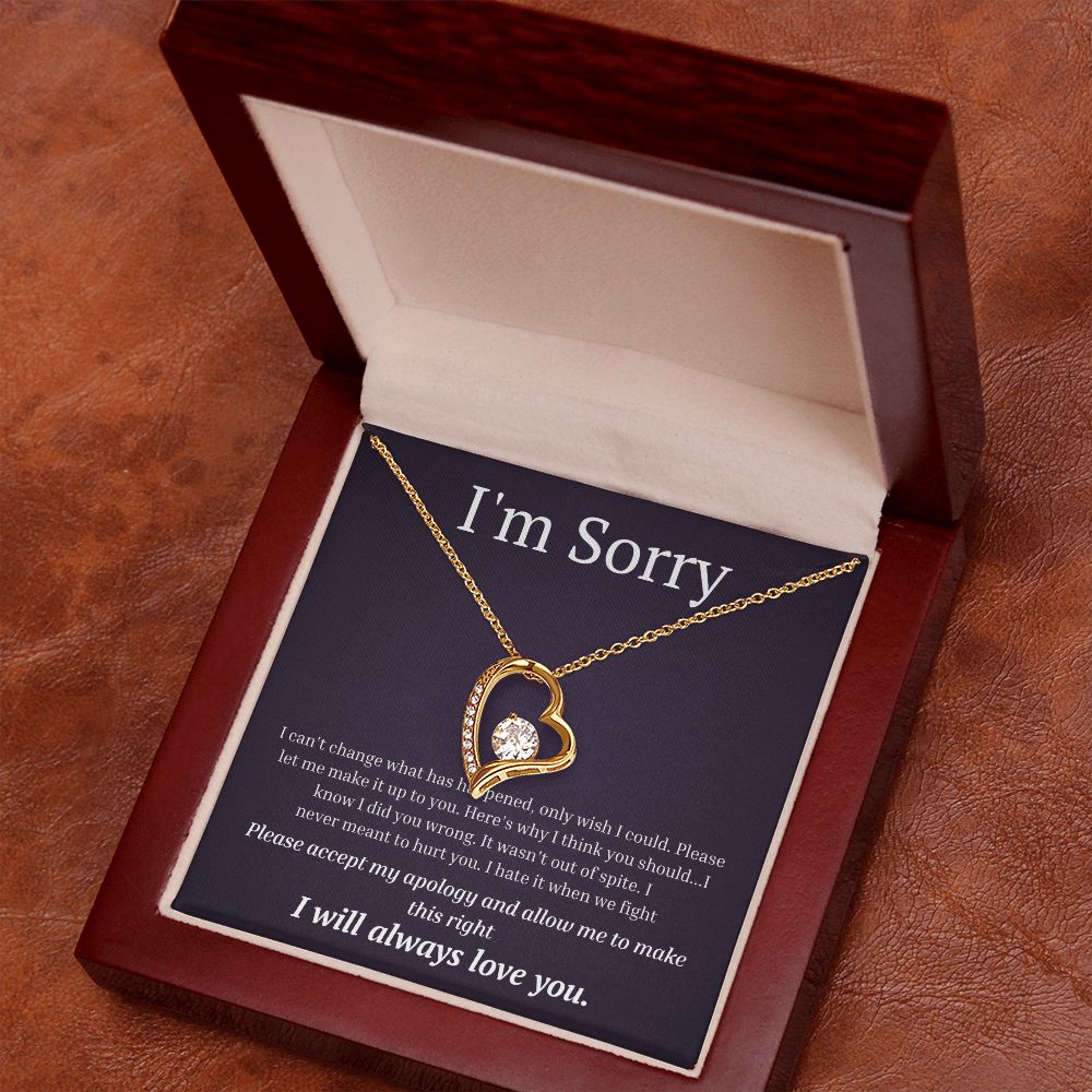 White Gold Forever Love Necklace, I'm sorry gift, sorry gift