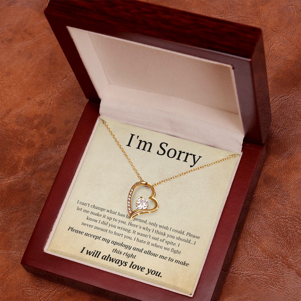 White Gold Forever Love Necklace, I'm sorry gift, sorry gift