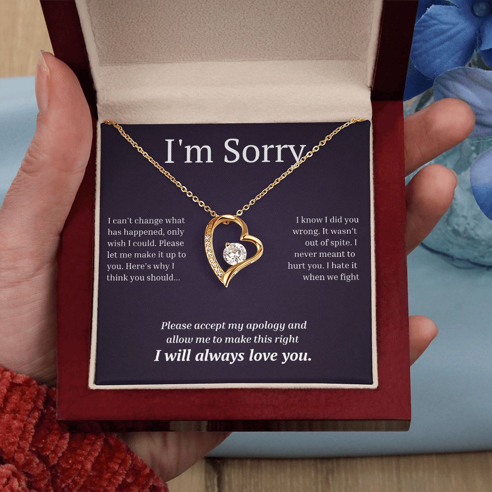 White Gold Forever Love Necklace, I'm sorry gift, sorry gift