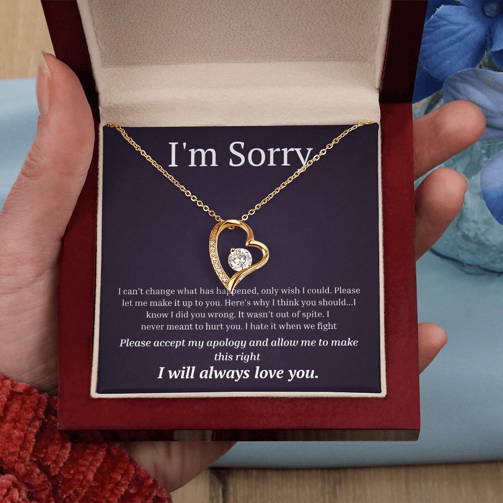 White Gold Forever Love Necklace, I'm sorry gift, sorry gift