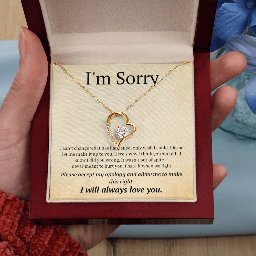 White Gold Forever Love Necklace, I'm sorry gift, sorry gift