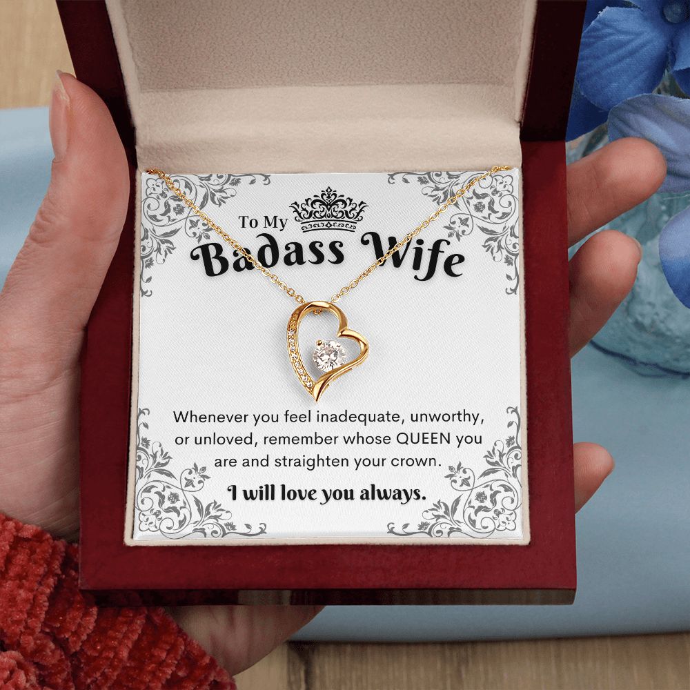 To My Badass Wife, Heart Necklace,