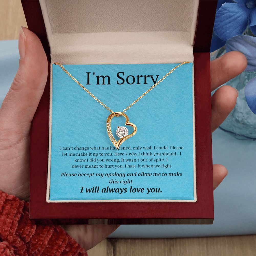 White Gold Forever Love Necklace, I'm sorry gift, sorry gift