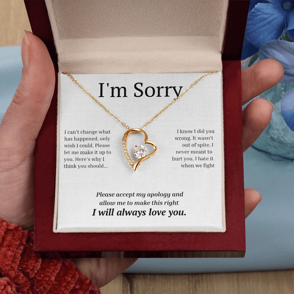 White Gold Forever Love Necklace, I'm sorry gift, sorry gift