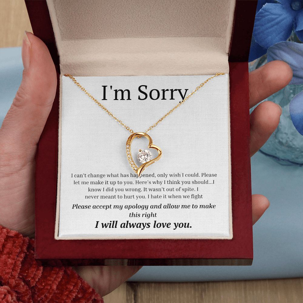 White Gold Forever Love Necklace, I'm sorry gift, sorry gift