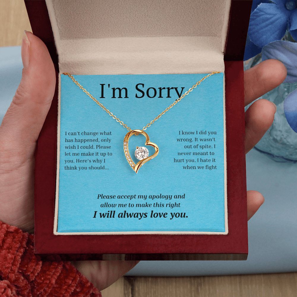 White Gold Forever Love Necklace, I'm sorry gift, sorry gift