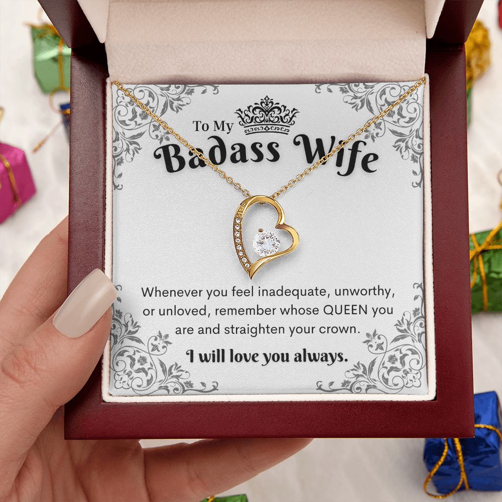 To My Badass Wife, Heart Necklace,
