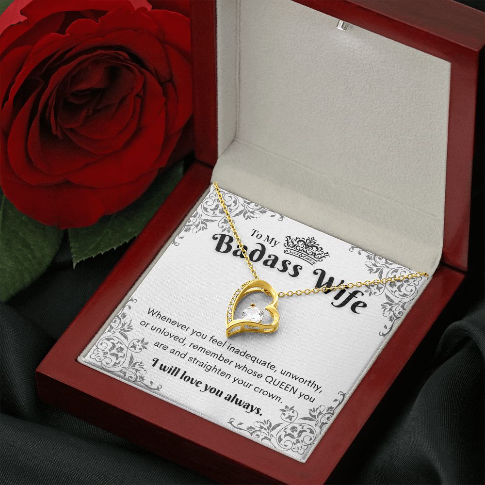To My Badass Wife, Heart Necklace,