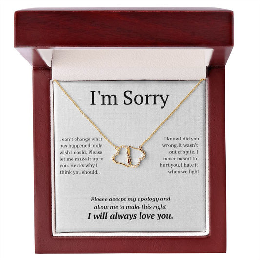 Everlasting Love Necklace for her, I'm sorry gift, sorry gift