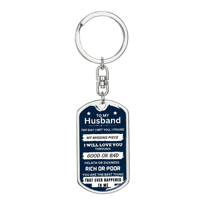 Customizable Husband keychain ,