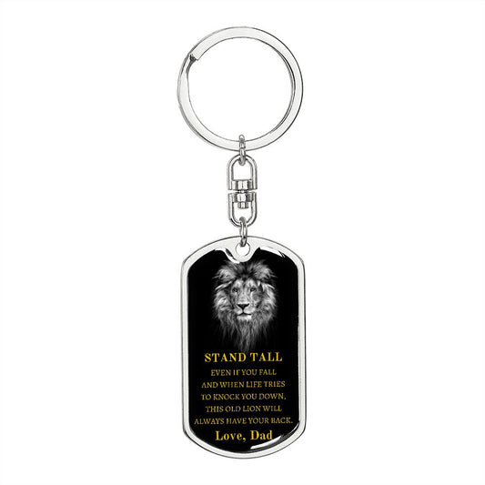 Encouraging Dog Tag Keychain from Dad