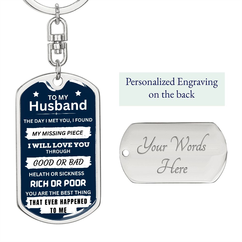 Customizable Husband keychain ,