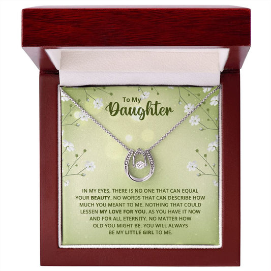 Lucky Charm Necklace, Daughters gift, Special Message card gift for daughter, Personalized gifts