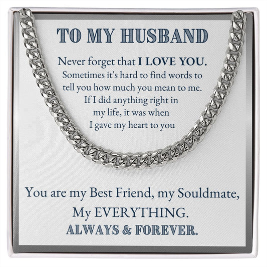 Cuban link chain, For him, To My Husband