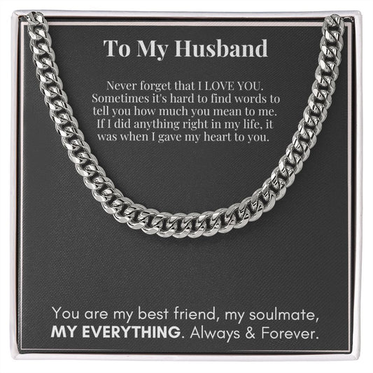 Cuban link chain, For him, special gift for your loved one.