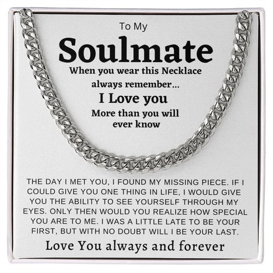 My soulmate, For him, Cuban Chain Necklace