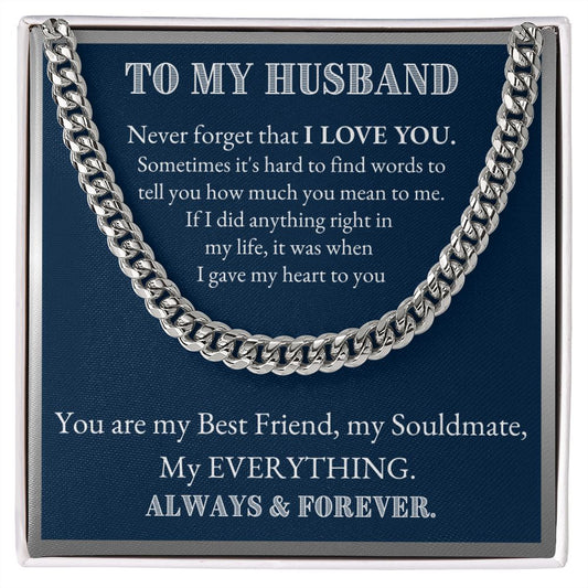 Cuban link chain, For him, To My Husband